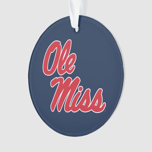 Universiteit van Mississippi | OLE Miss Script Ornament (voorkant)