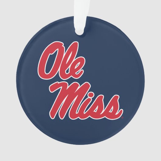 Universiteit van Mississippi | OLE Miss Script Ornament (voorkant)