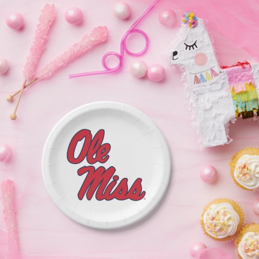 Universiteit van Mississippi | OLE Miss Script Papieren Bordje (Feest)