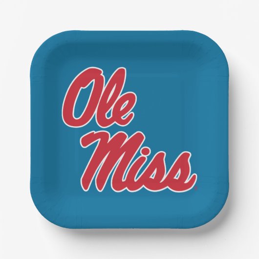 Universiteit van Mississippi | OLE Miss Script Papieren Bordje (Voorkant)