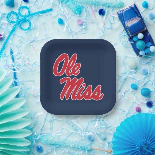 Universiteit van Mississippi | OLE Miss Script Papieren Bordje (Feest)