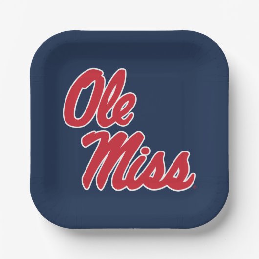 Universiteit van Mississippi | OLE Miss Script Papieren Bordje (Voorkant)