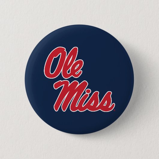 Universiteit van Mississippi | OLE Miss Script Ronde Button 5,7 Cm (Voorkant)