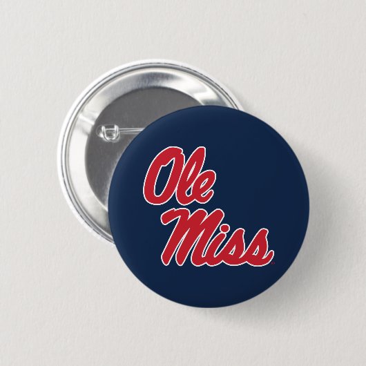 Universiteit van Mississippi | OLE Miss Script Ronde Button 5,7 Cm (Voorkant /achterkant)