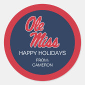 Universiteit van Mississippi | OLE Miss Script Ronde Sticker (Voorkant)