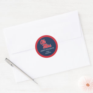 Universiteit van Mississippi   OLE Miss Script Ronde Sticker
