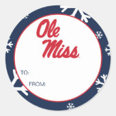 Universiteit van Mississippi | OLE Miss Script Ronde Sticker (Voorkant)