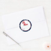 Universiteit van Mississippi | OLE Miss Script Ronde Sticker (Envelop)