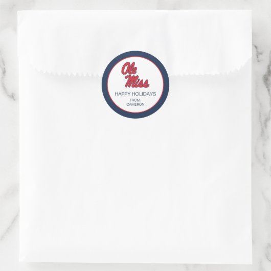 Universiteit van Mississippi | OLE Miss Script Ronde Sticker (Tas)