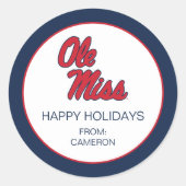 Universiteit van Mississippi | OLE Miss Script Ronde Sticker (Voorkant)