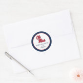 Universiteit van Mississippi | OLE Miss Script Ronde Sticker (Envelop)