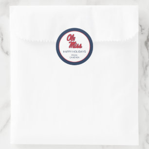 Universiteit van Mississippi   OLE Miss Script Ronde Sticker