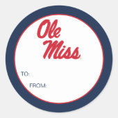 Universiteit van Mississippi | OLE Miss Script Ronde Sticker (Voorkant)