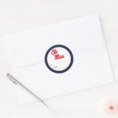 Universiteit van Mississippi | OLE Miss Script Ronde Sticker (Envelop)