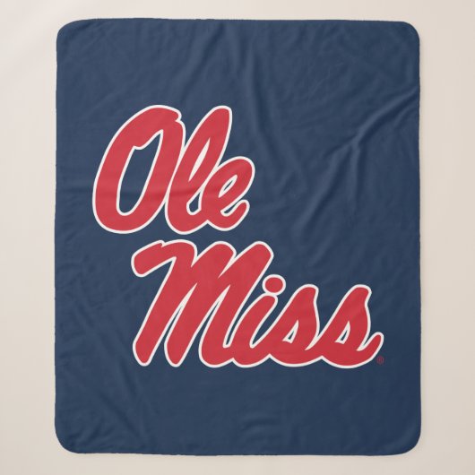 Universiteit van Mississippi | OLE Miss Script Sherpa Deken (Voorkant)