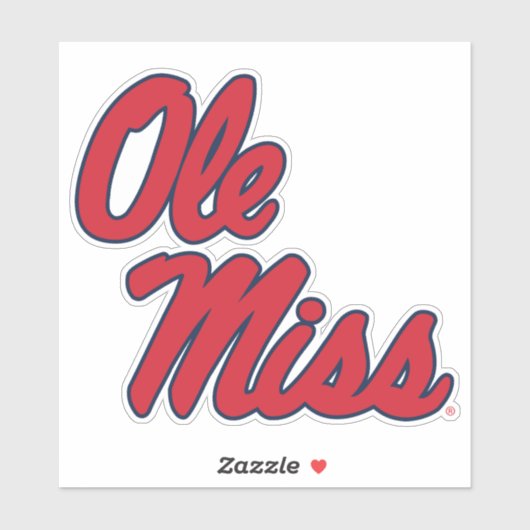 Universiteit van Mississippi | OLE Miss Script Sticker (Vel)