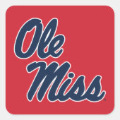 Universiteit van Mississippi | OLE Miss Script Vierkante Sticker (Voorkant)