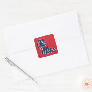 Universiteit van Mississippi OLE Miss Script Vierkante Sticker