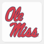 Universiteit van Mississippi | OLE Miss Script Vierkante Sticker (Voorkant)