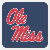 Universiteit van Mississippi | OLE Miss Script Vierkante Sticker (Voorkant)