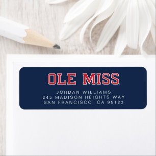 Universiteit van Mississippi   Ole Miss Wordmark Etiket