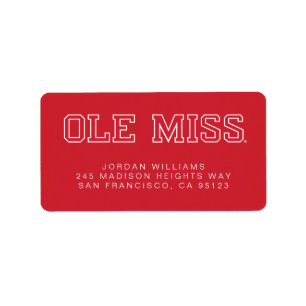 Universiteit van Mississippi Ole Miss Wordmark Etiket