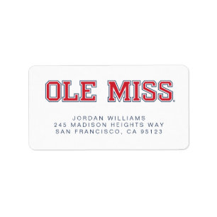 Universiteit van Mississippi   Ole Miss Wordmark Etiket