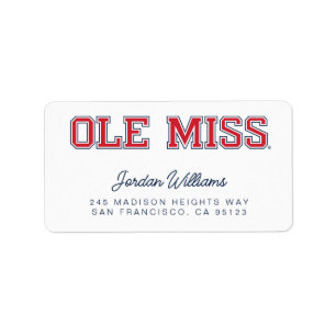 Universiteit van Mississippi   Ole Miss Wordmark Etiket