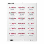 Universiteit van Mississippi | Ole Miss Wordmark Etiket (Full Sheet)