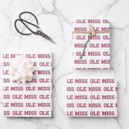 Universiteit van Mississippi | Ole Miss Wordmark Inpakpapier Vel (Voorkant)