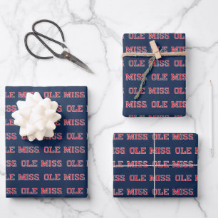 Universiteit van Mississippi Ole Miss Wordmark Inpakpapier Vel