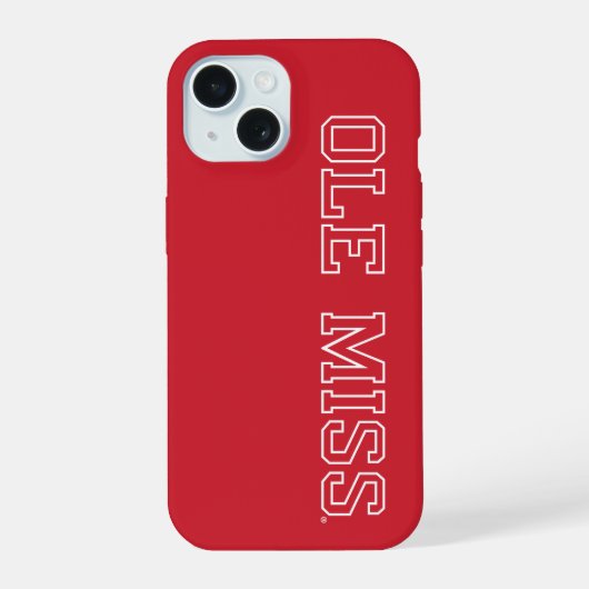 Universiteit van Mississippi | Ole Miss Wordmark iPhone 15 Case (Achterkant)