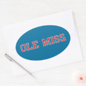 Universiteit van Mississippi | Ole Miss Wordmark Ovale Sticker (Envelop)