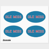 Universiteit van Mississippi | Ole Miss Wordmark Ovale Sticker (Vel)