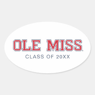 Universiteit van Mississippi   Ole Miss Wordmark Ovale Sticker