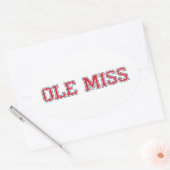 Universiteit van Mississippi | Ole Miss Wordmark Ovale Sticker (Envelop)