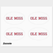 Universiteit van Mississippi | Ole Miss Wordmark Ovale Sticker (Vel)