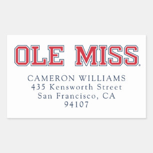 Universiteit van Mississippi   Ole Miss Wordmark Rechthoekige Sticker