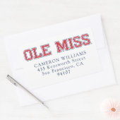 Universiteit van Mississippi | Ole Miss Wordmark Rechthoekige Sticker (Envelop)