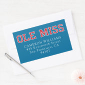 Universiteit van Mississippi | Ole Miss Wordmark Rechthoekige Sticker (Envelop)