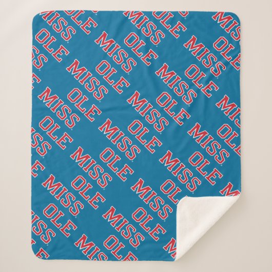 Universiteit van Mississippi | Ole Miss Wordmark Sherpa Deken (Voorkant)