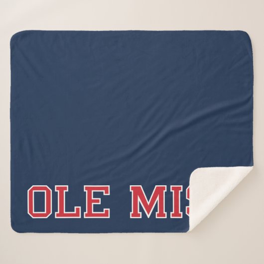 Universiteit van Mississippi | Ole Miss Wordmark Sherpa Deken (Voorkant (horizontaal))