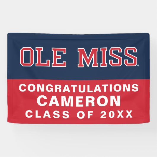Universiteit van Mississippi | Ole Miss Wordmark Spandoek (Horizontaal)