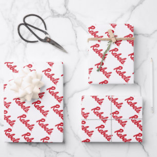 Universiteit van Mississippi Rebels Script Inpakpapier Vel