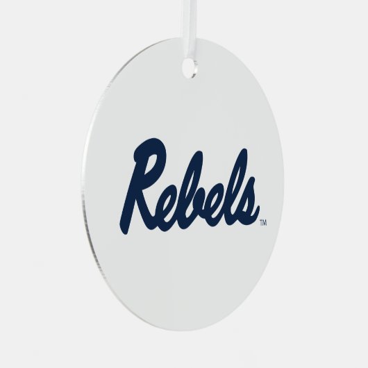 Universiteit van Mississippi | Rebels Script Metalen Ornament (Voorkant Rechts)