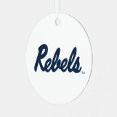 Universiteit van Mississippi | Rebels Script Metalen Ornament (Voorkant links)