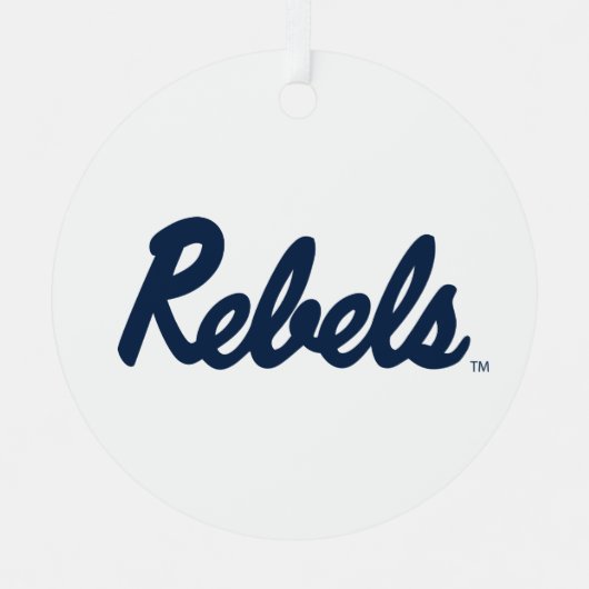 Universiteit van Mississippi | Rebels Script Metalen Ornament (Voorkant)