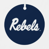 Universiteit van Mississippi | Rebels Script Metalen Ornament (Voorkant)
