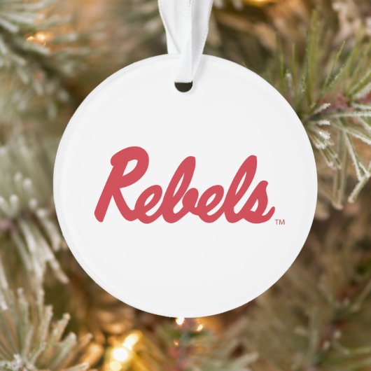 Universiteit van Mississippi | Rebels Script Ornament (Boom)