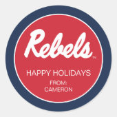 Universiteit van Mississippi | Rebels Script Ronde Sticker (Voorkant)
